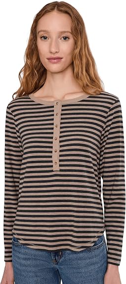Женская рубашка Mod-o-doc Long Sleeve Slim Shirttail Henley с длинным рукавом