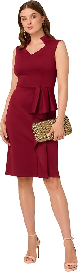 Ruffle Scuba Midi Dress