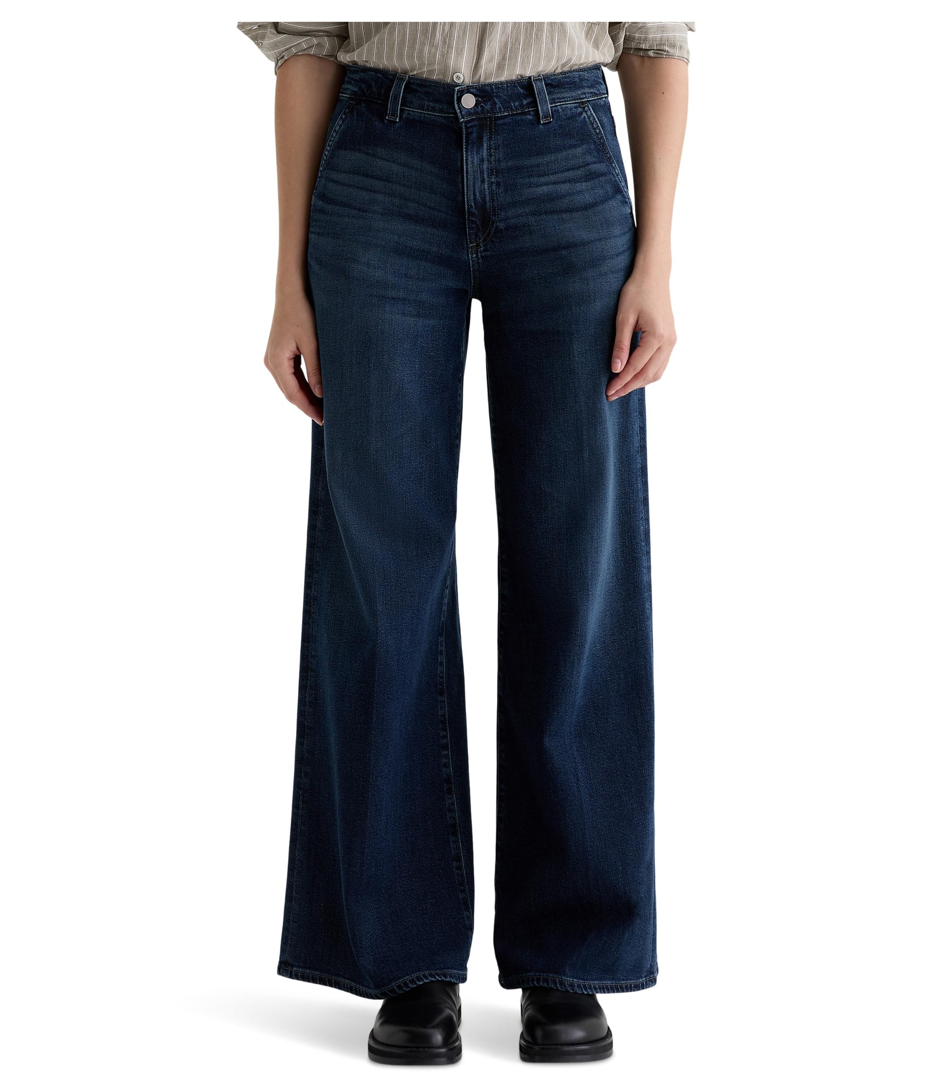 Stella Mid Rise Wide Leg Palazzo Jean In Poise