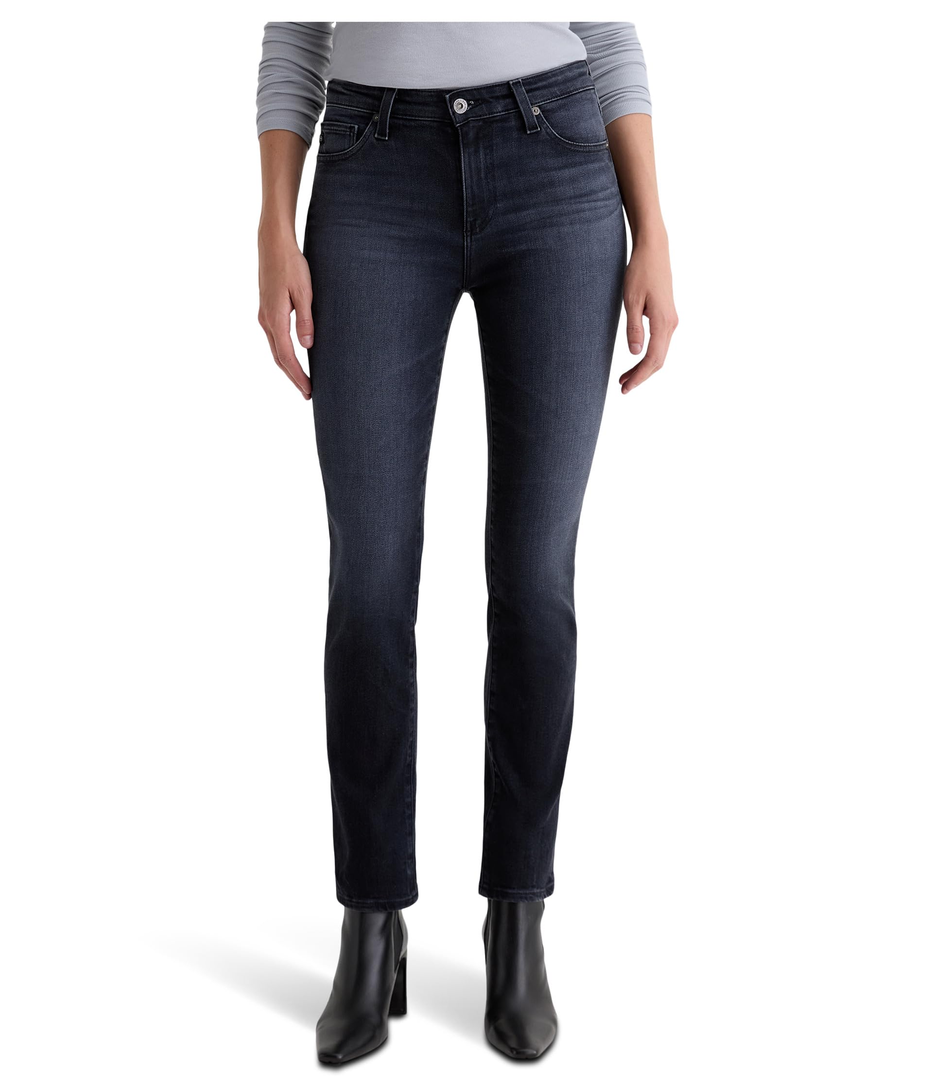 Mari Mid Rise Slim Straight Jean In Glitch