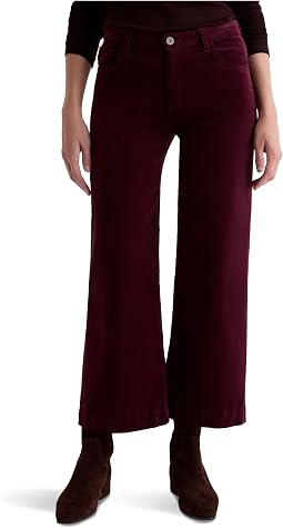 Брюки Saige Mid Rise Wide Leg Crop в цвете Winery