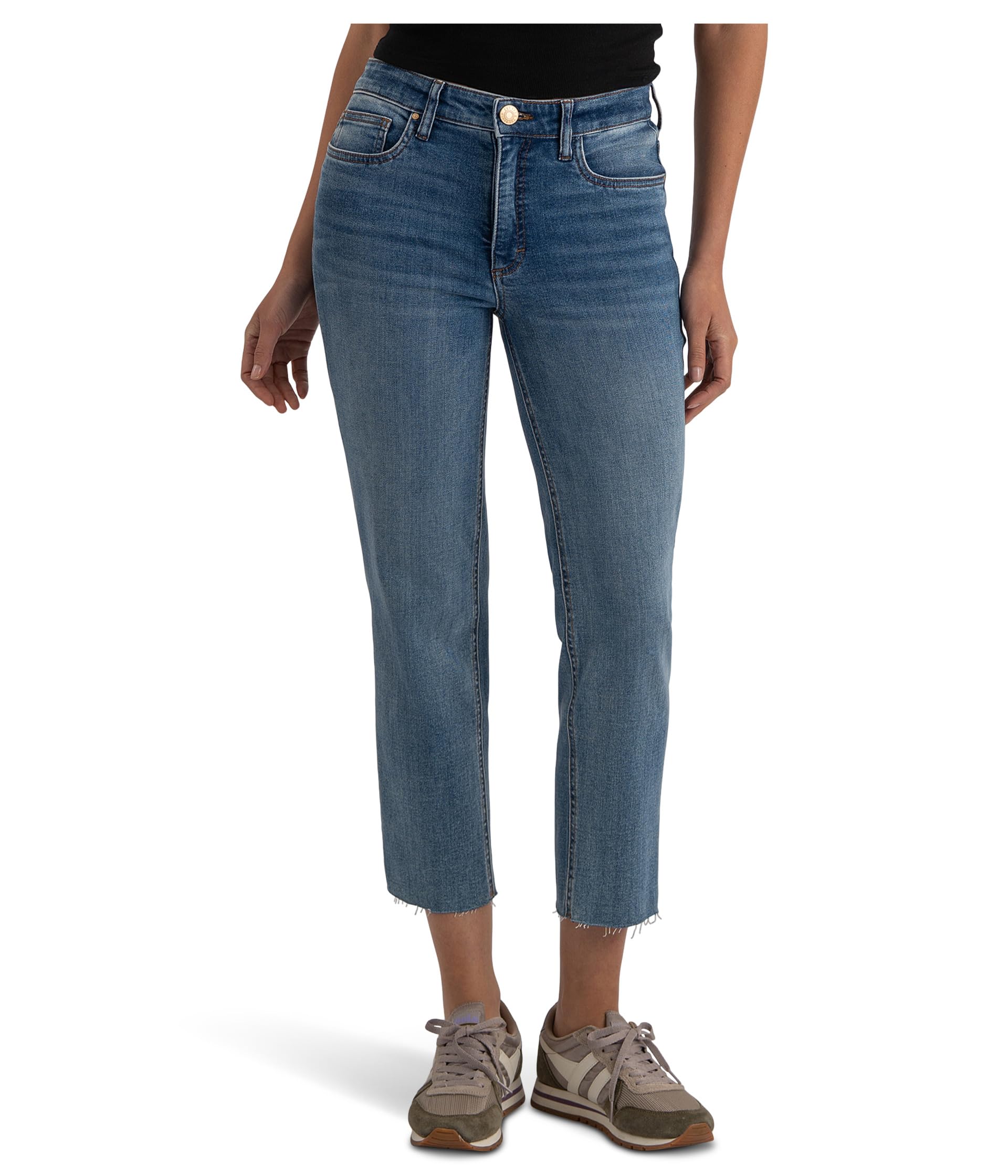 Petite Rachael High-Rise Fab Ab Mom Raw Hem