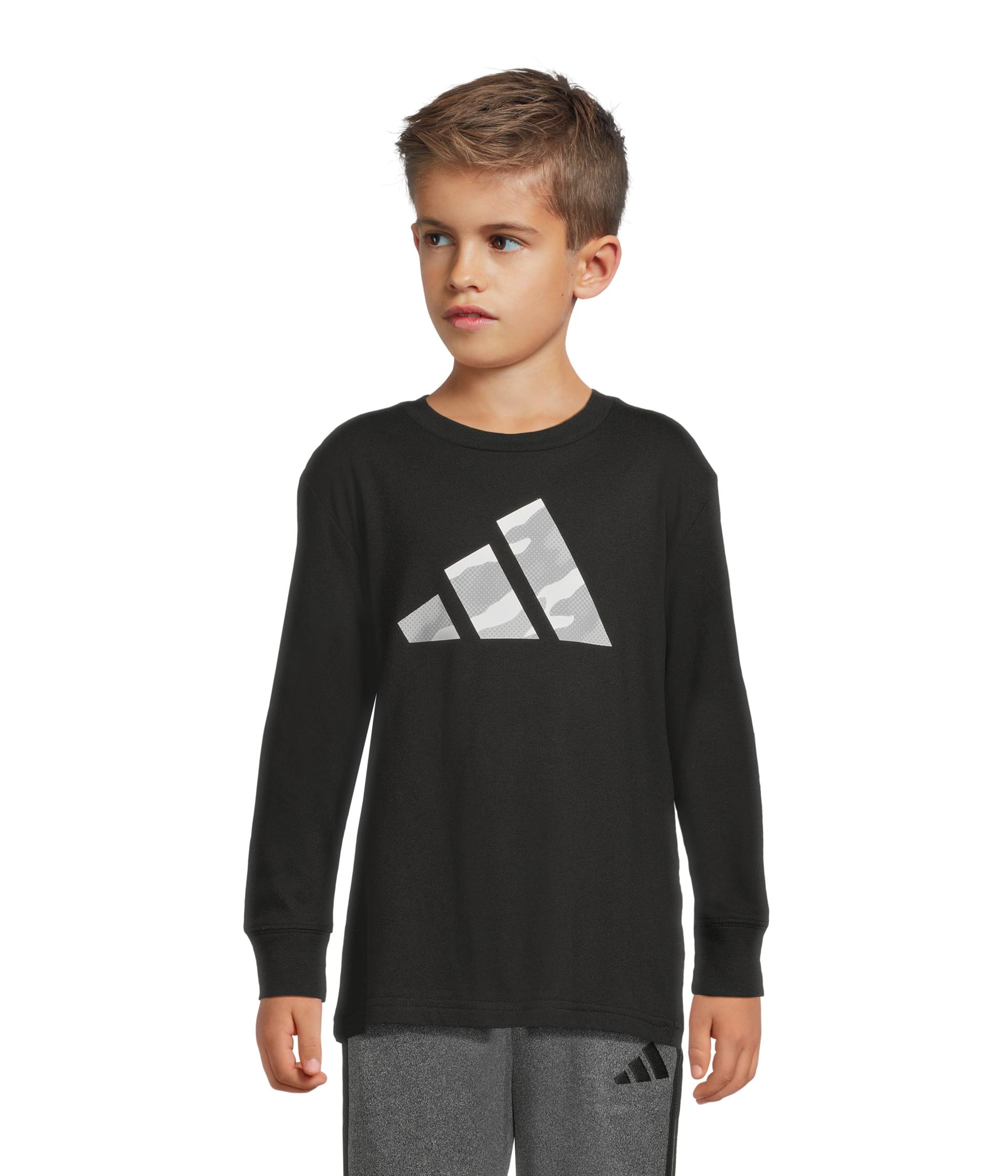 Long Sleeve "Halftone Camo" Logo Tee (Toddler/Little Kid)