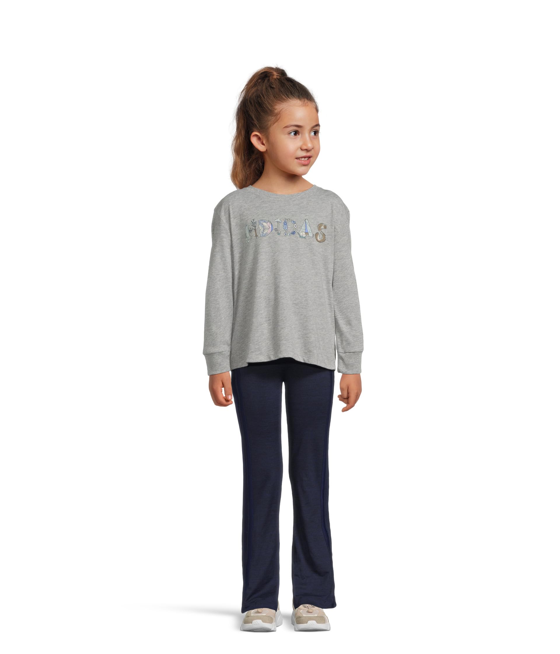 Graphic Heather Tee Flare Pant Set (Toddler/Little Kid)