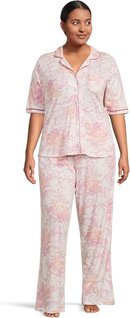 Женский комплект для сна Plus Size: Романтичные поля с кружевом