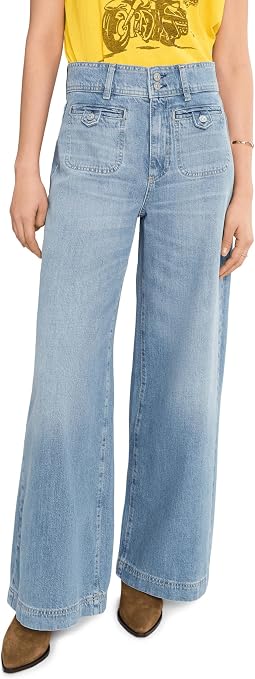 Женские джинсы Paige Cameron Wide Leg 31" With Wide Waistband And Welt Pockets In Sunshine