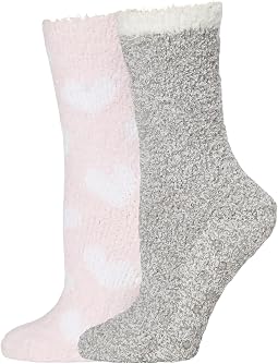 Pink With White Heart And Grey Heather