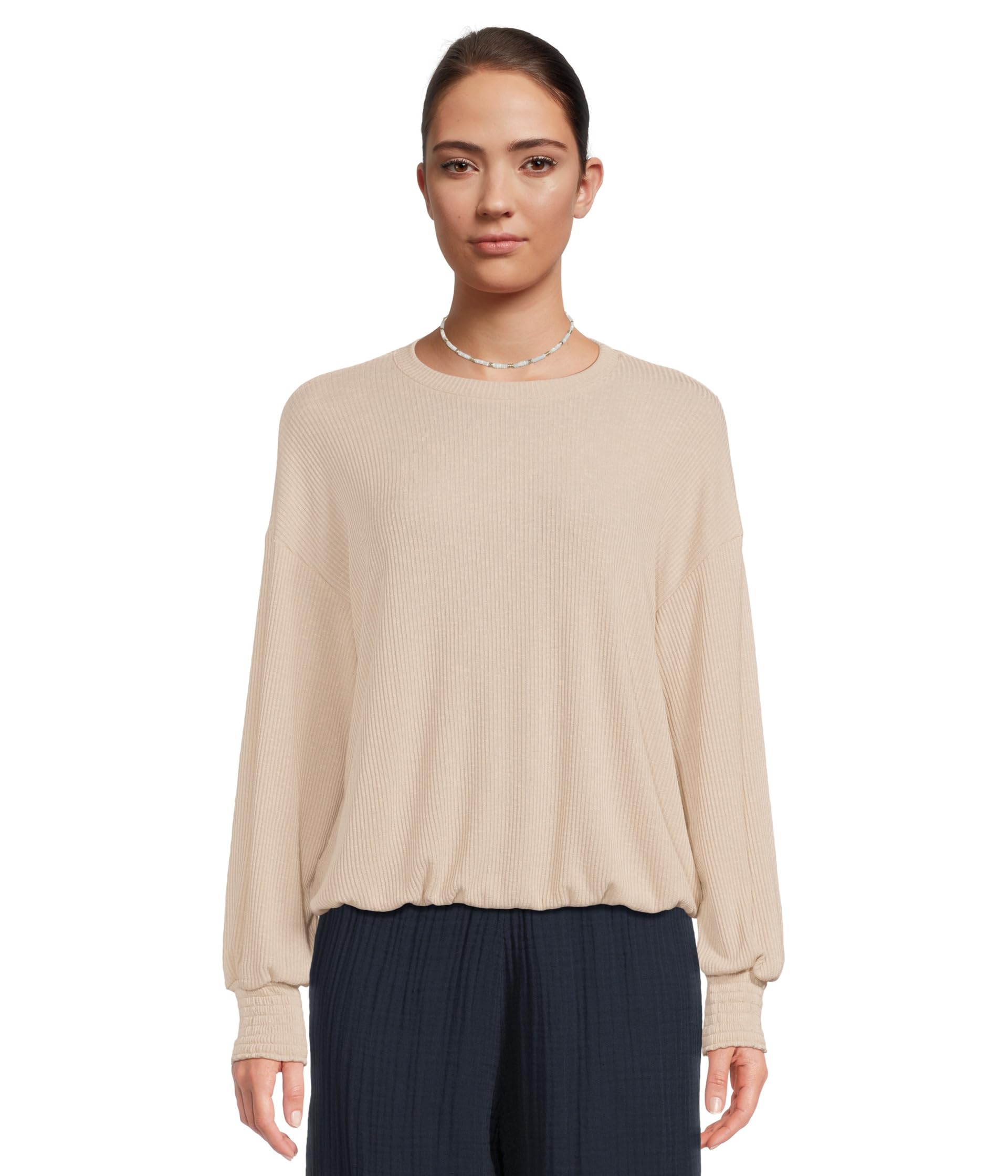 Свитшот Tia Ribbed Crew Neck с манжетами