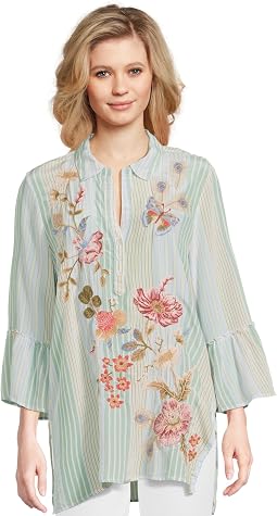 Ruffle Sleeve Henley Tunic - Florrie