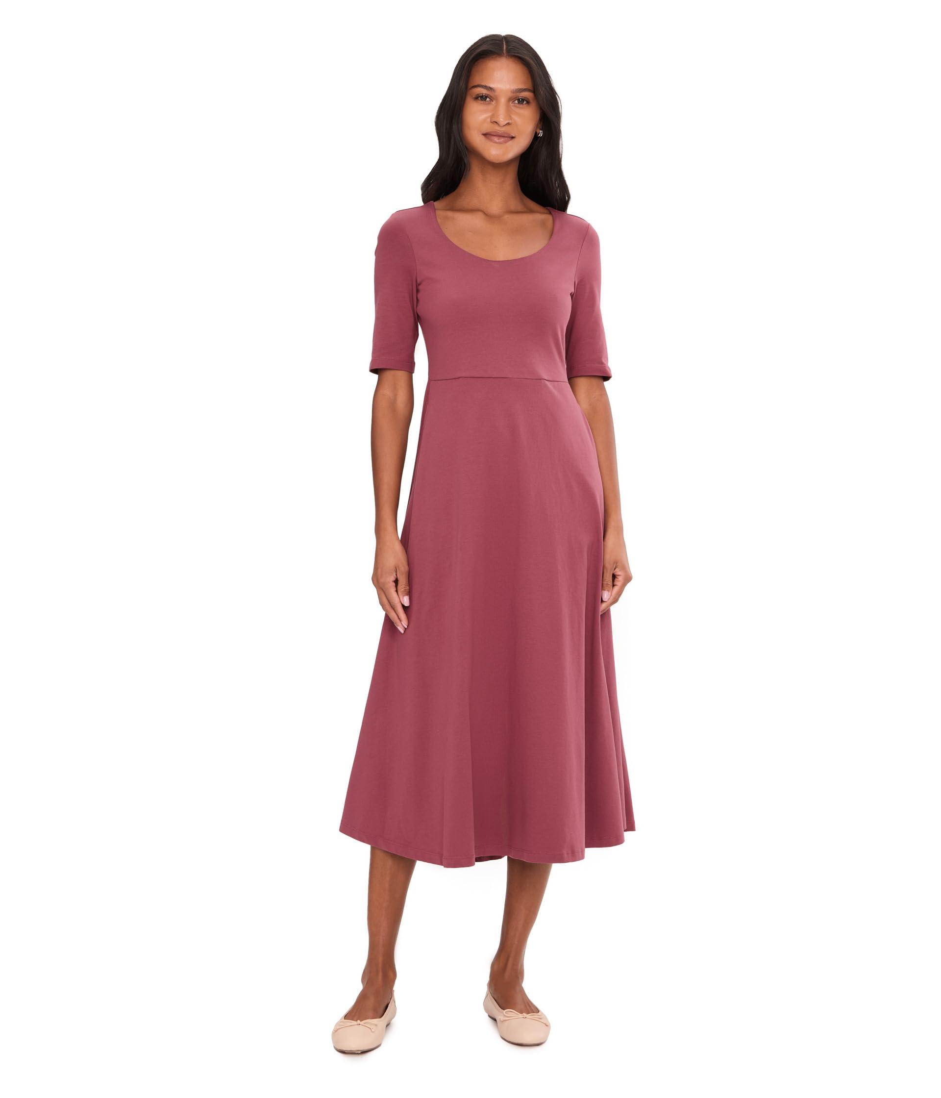 Женское платье Fit & Flare Scoop Midi PACT