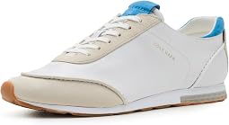 White Leather/Azure Suede