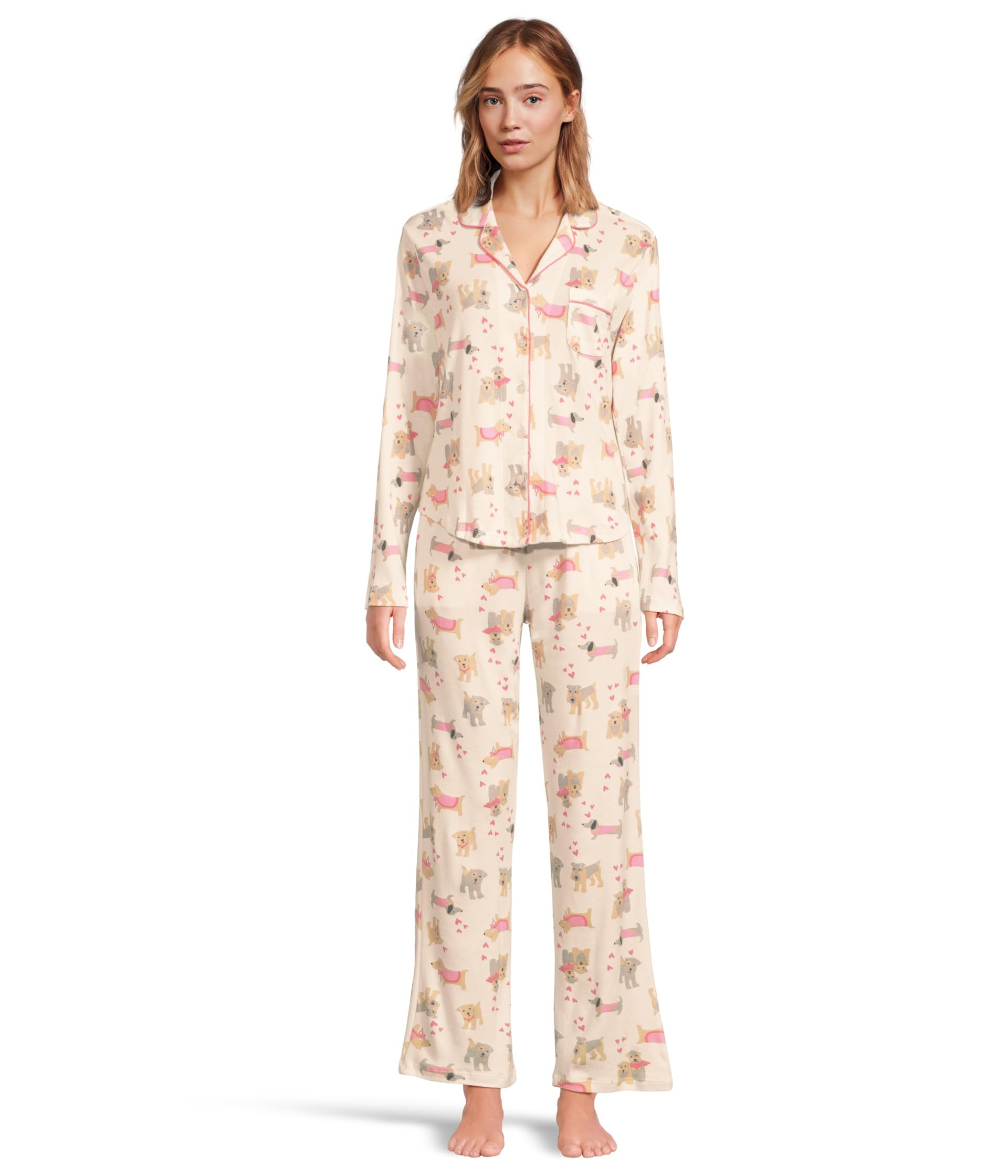 Petite Novelty Long Sleeve Girlfriend Pajama Set