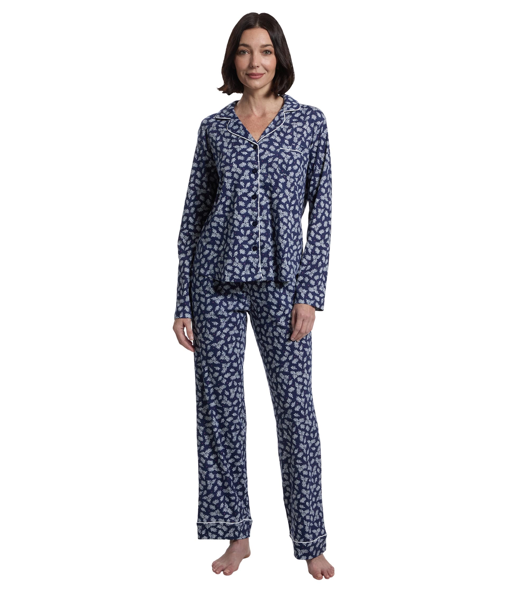 Petite Jolly & Bright Long Sleeve Notch Top & Long Pants Set