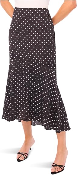 Charmeuse Flouncy Hem Midi Skirt
