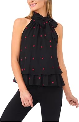 Tiered Halter Bow Tie Top