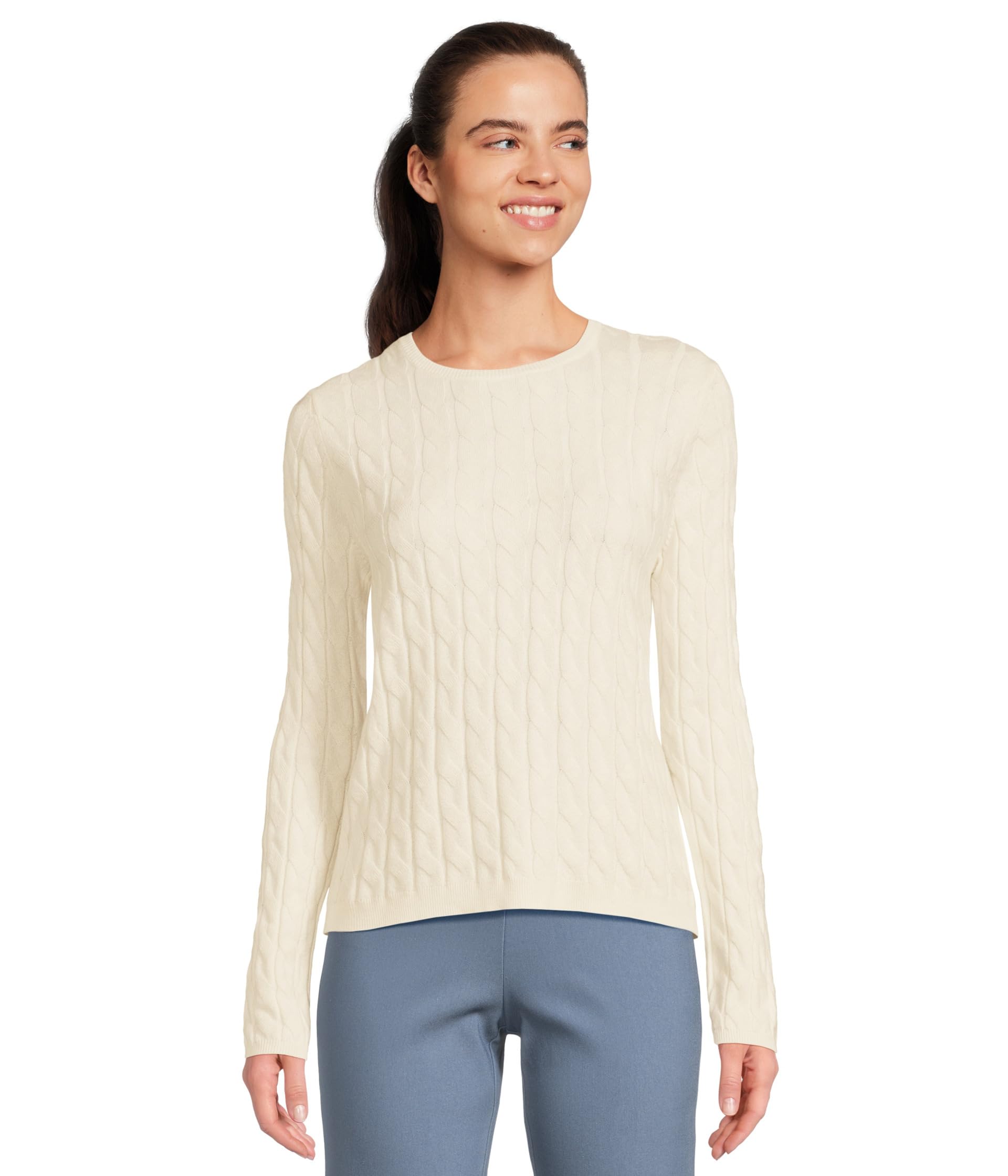 Able Cable - Long Sleeve Crew Neck Cable Sweater