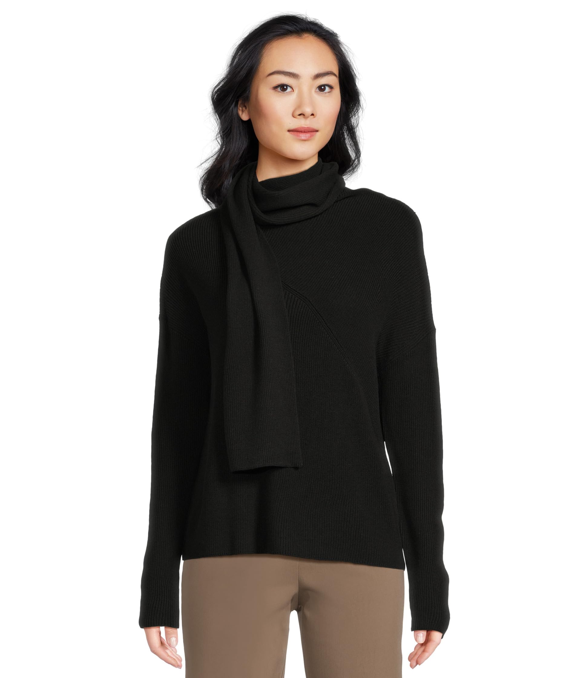 Женский джемпер It's a Wrap - Long Sleeve Relax Sweater с шарфом