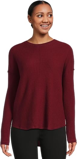 Свитер Cotton Cashmere - Round Neck Waffle Stitch Drop Shoulder Long Sleeve