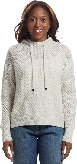 Elliott Lauren Likely Hood Honeycomb Cable Stitch Hooded Sweater с деталями drawstring