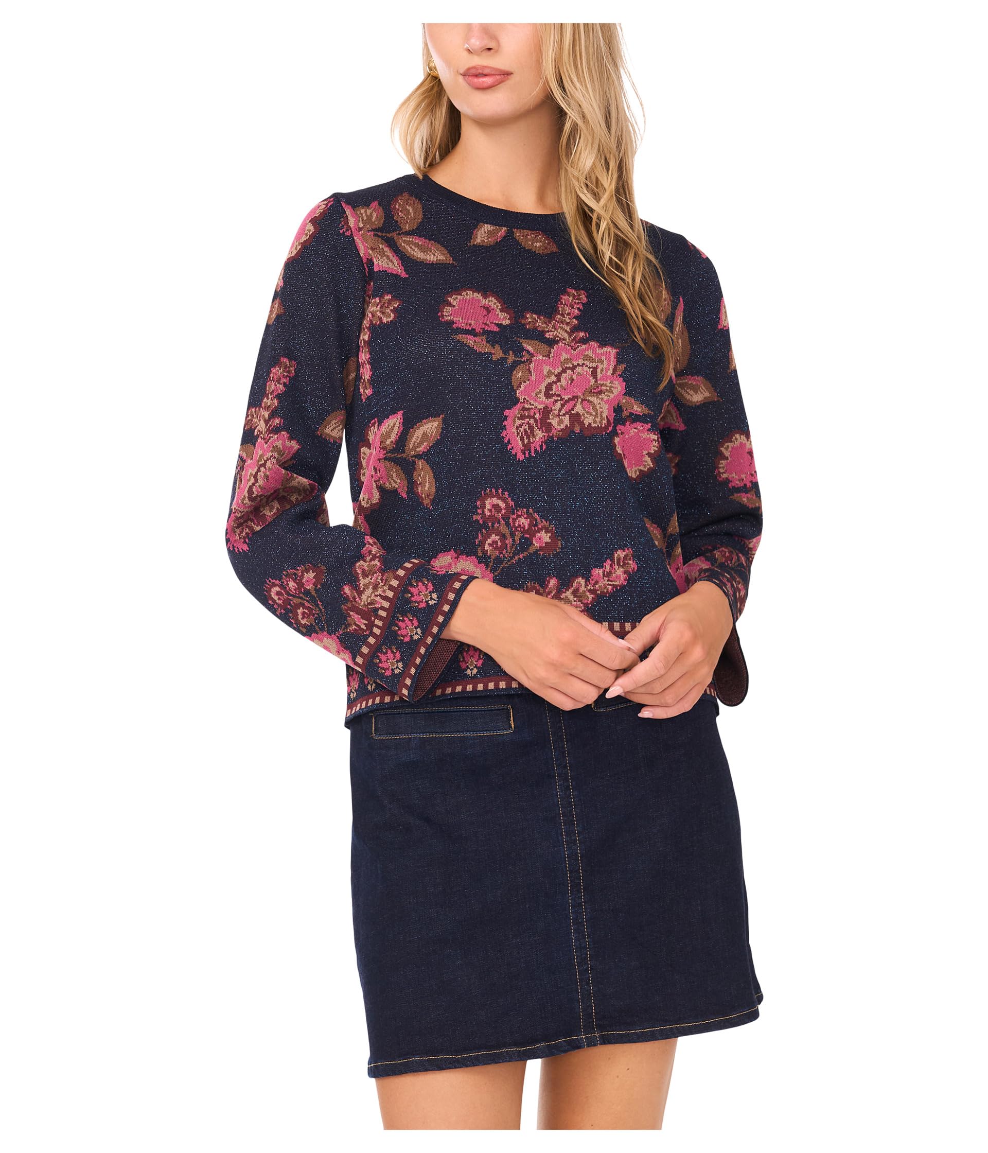 Женский джемпер Floral Jacquard с длинным рукавом