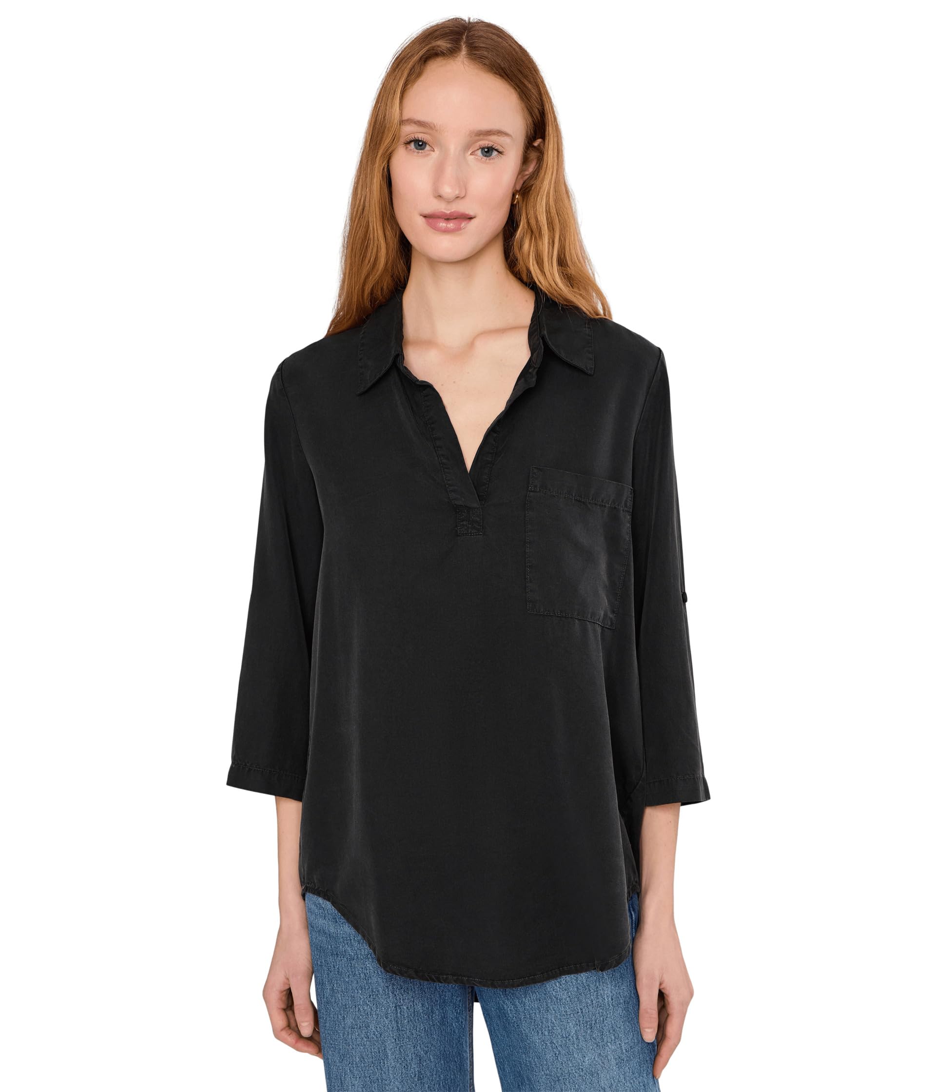 Tunic туника с отворотом и накладным карманом
