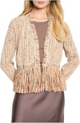Petite Cork Fringe Knit Jacket