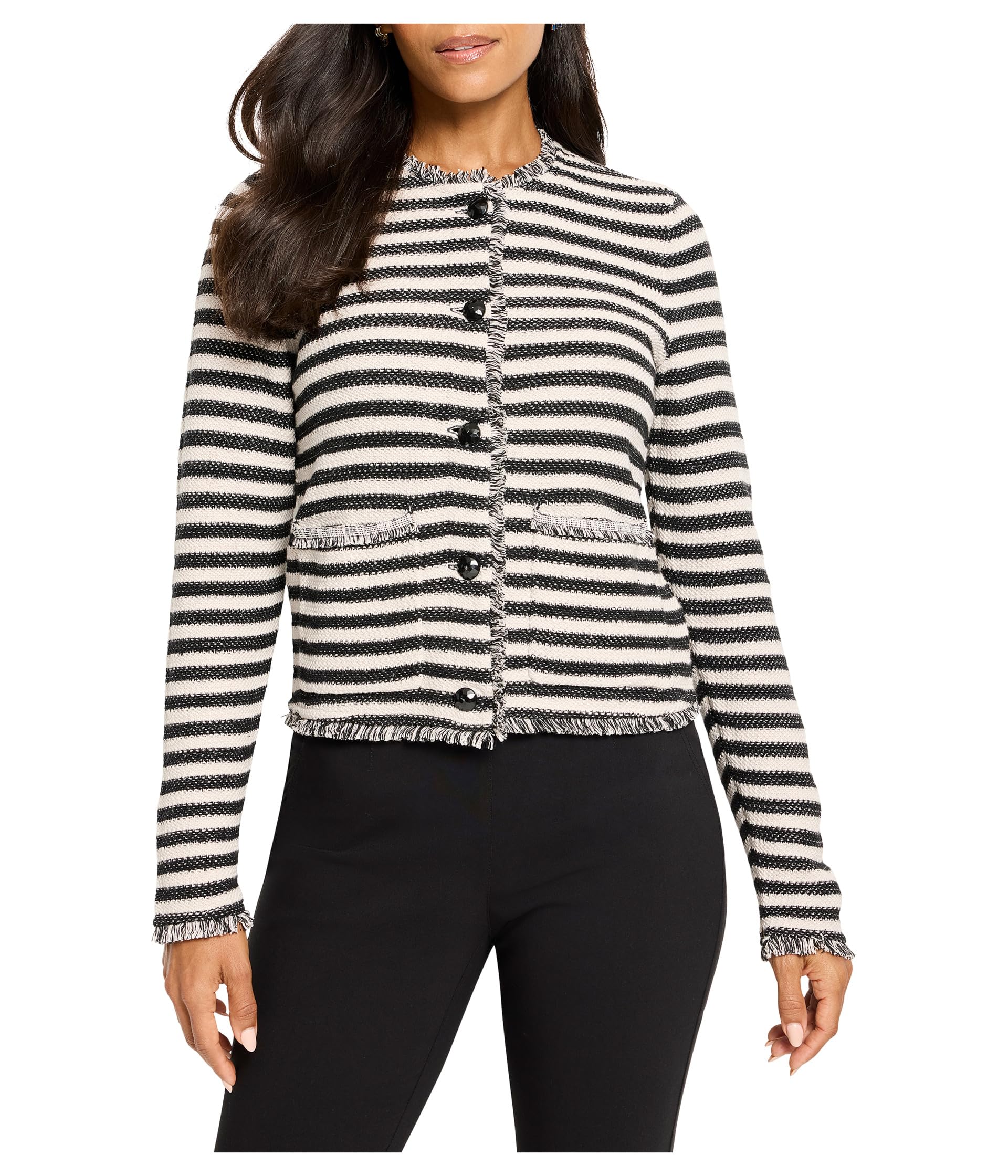 Вязаная куртка Petite Striped Fringe Mix Femme
