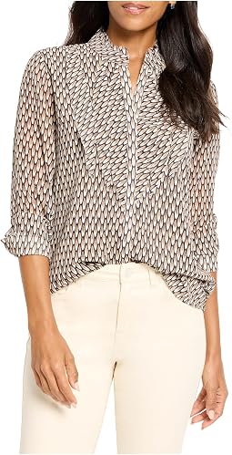 Abstract Dot Falling Chiffon Top
