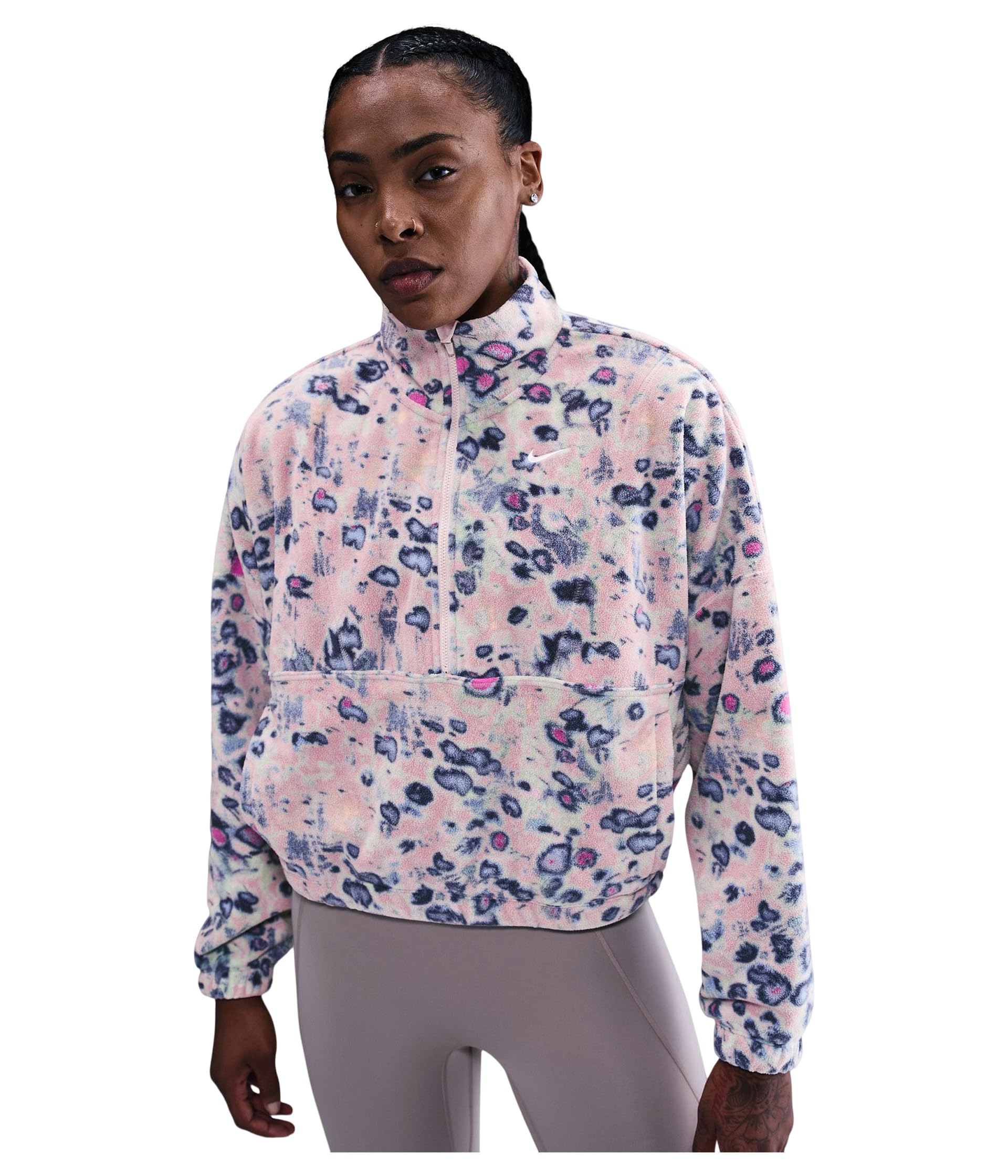 Nike полуzipped флисовый топ One Therma-FIT Oversized