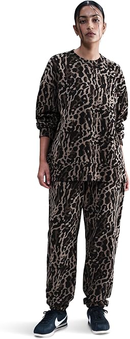 Спортивный флисовый топ Nike Phoenix Oversized All Over Print Crew