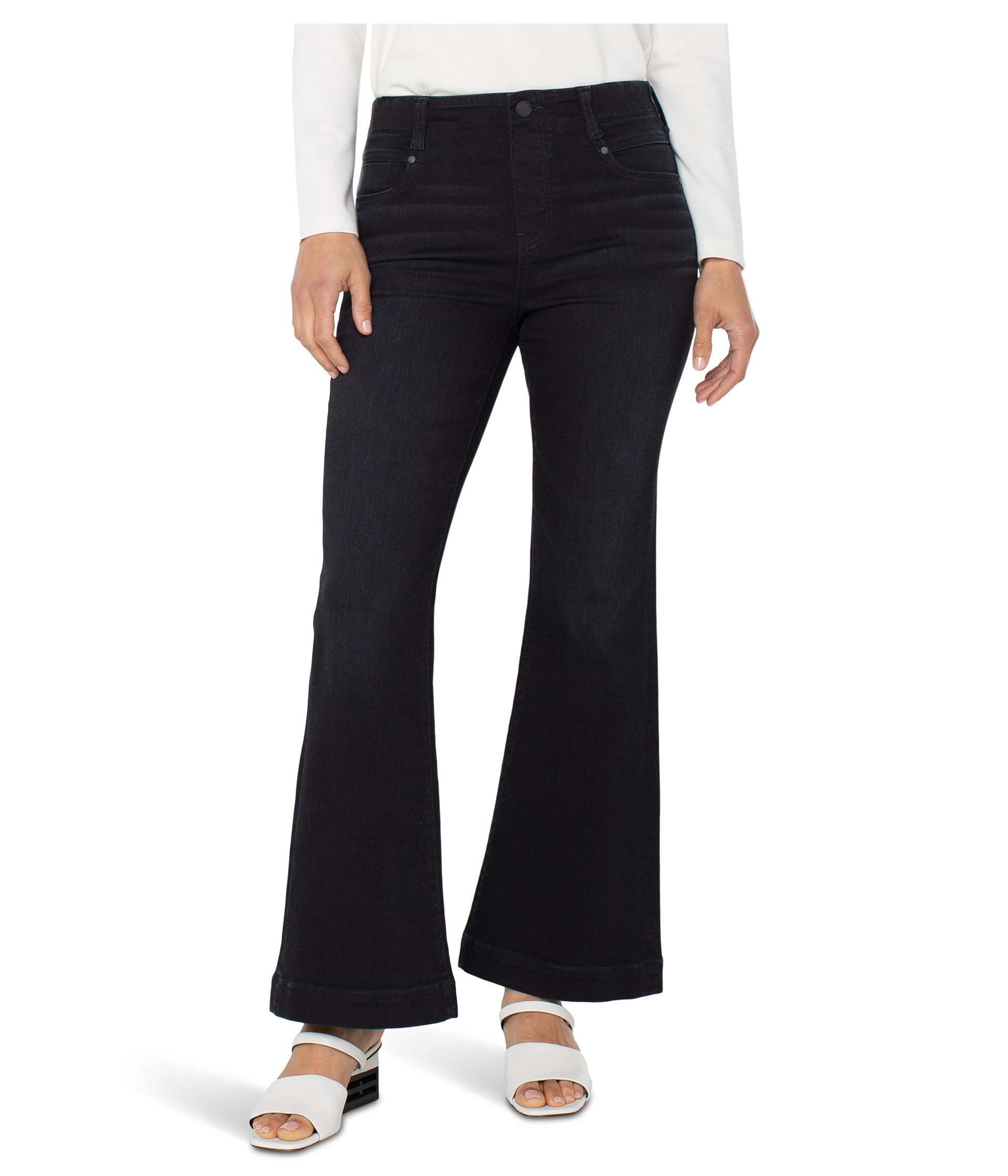 Женские джинсы Gia Pull-On Mid-Rise Flare с широким низом 30'' Inseam