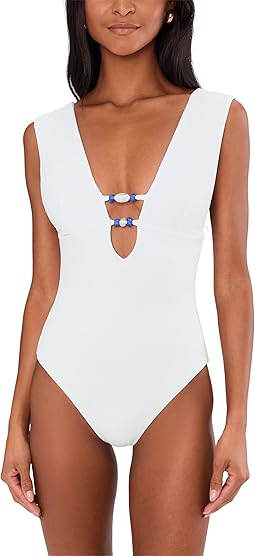 Женский слитный купальник Modern Edge Rib Mira Pleated V-Wire