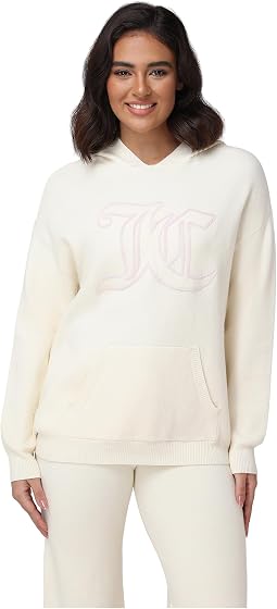 Drop Shoulder Hoodie With Jc Embroidery