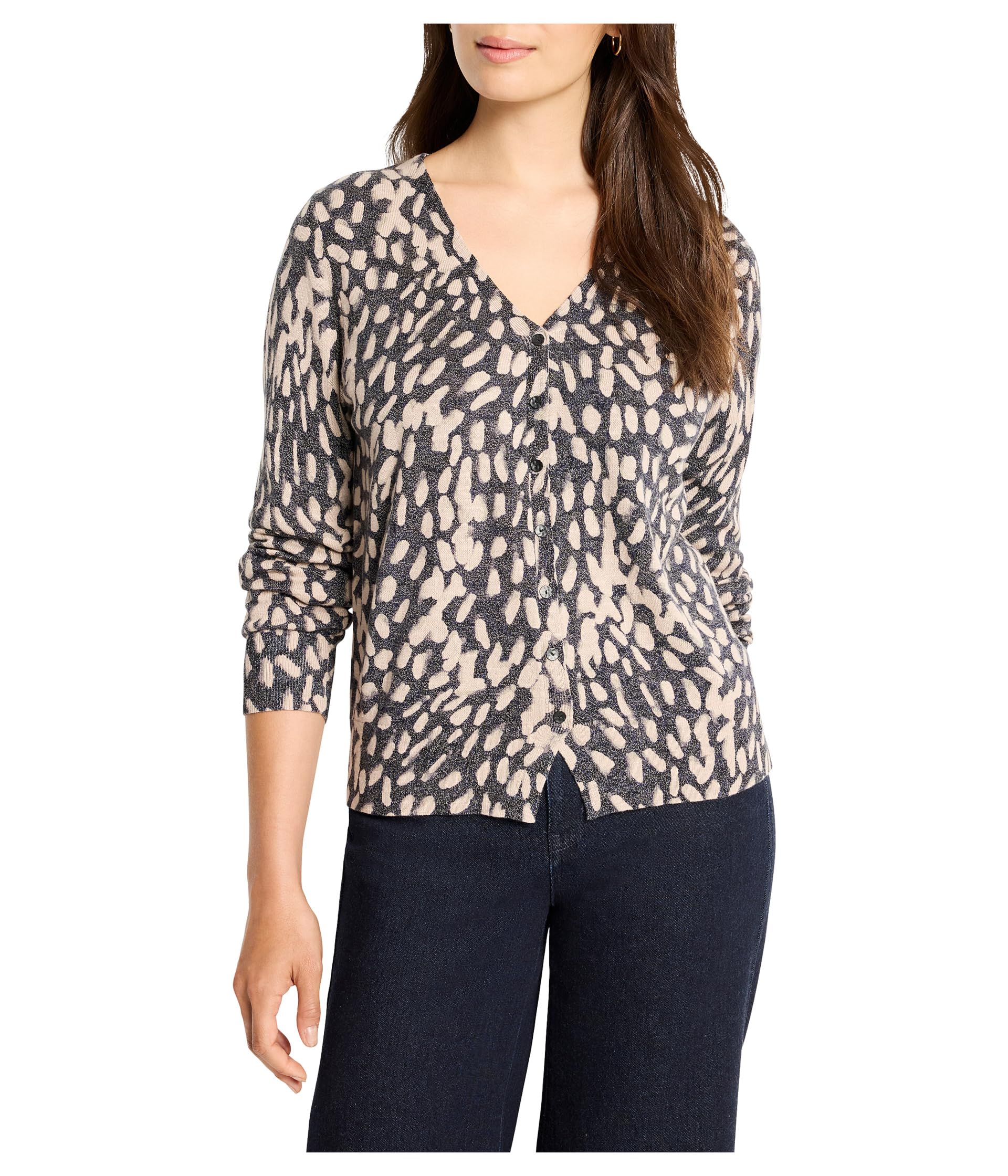 Женский джемпер Petite Wild Dot Buttoned Up Pullover Sweater