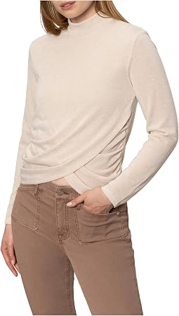 Long Sleeve Draped Mock Neck