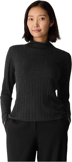 Женский вязаный свитер Eileen Fisher Clean Merino с воротником-стойкой