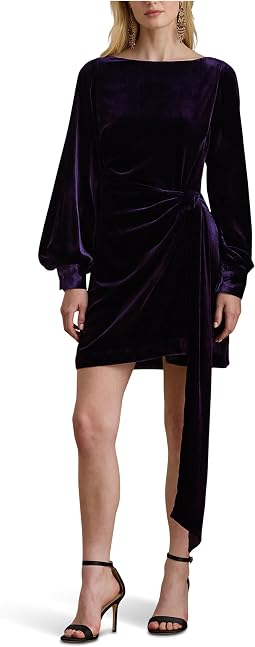 Tie-Front Velvet Cocktail Dress