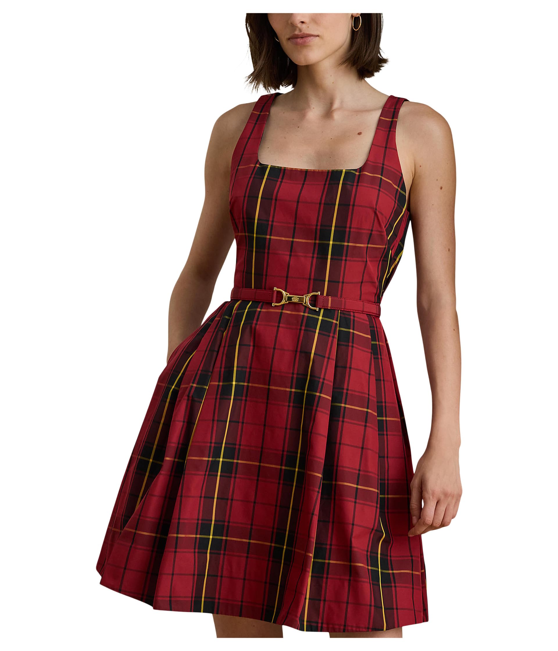 Платье Plaid Belted Taffeta Cocktail