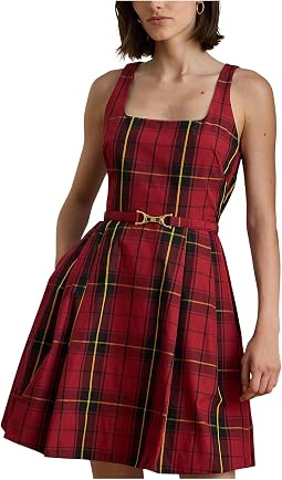 Платье Plaid Belted Taffeta Cocktail