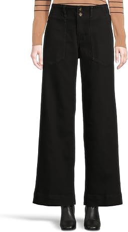 Mid-rise Utility Patch Pocket Wide Leg Pants