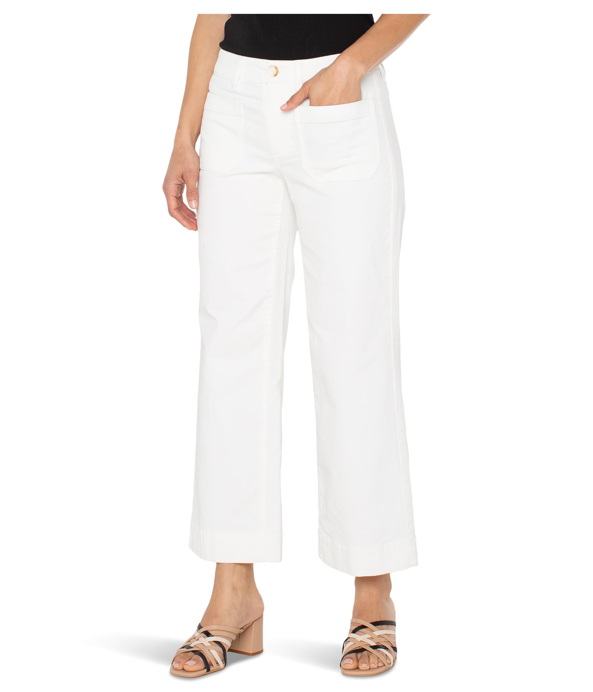 Mid-rise Corduroy Crop Wide Leg W/ Patch Pockets
