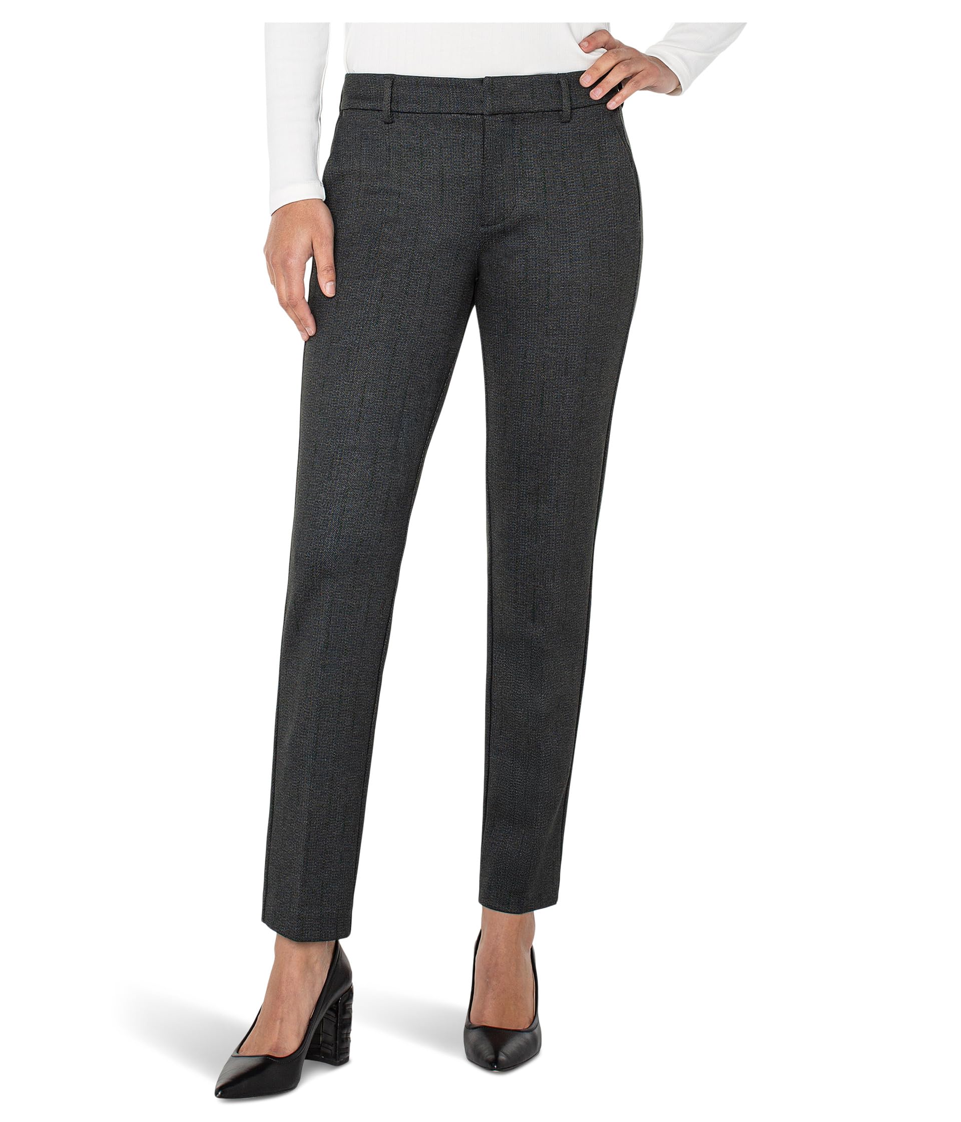 Kelsey Mid-rise Herringbone Ponte Knit Trousers