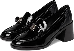 Deco Bow Patent Leather Heeled Loafers