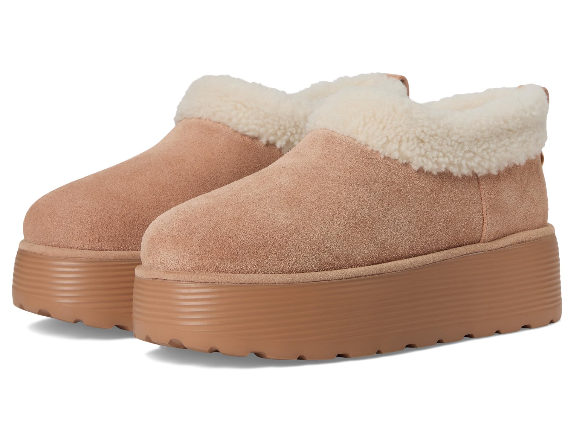Socharming Shearling Flatform Clogs