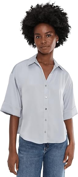3/4 Sleeve Drop Shoulder Boxy Top