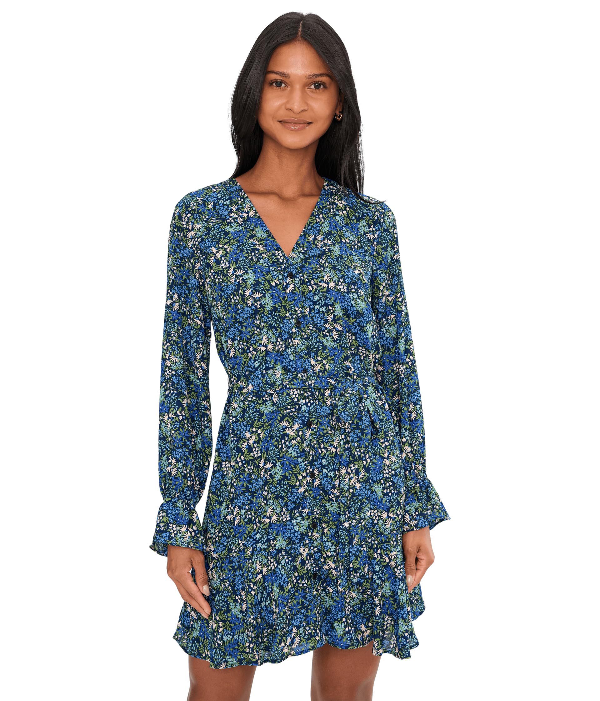 Long Sleeve Tie Waist Dress