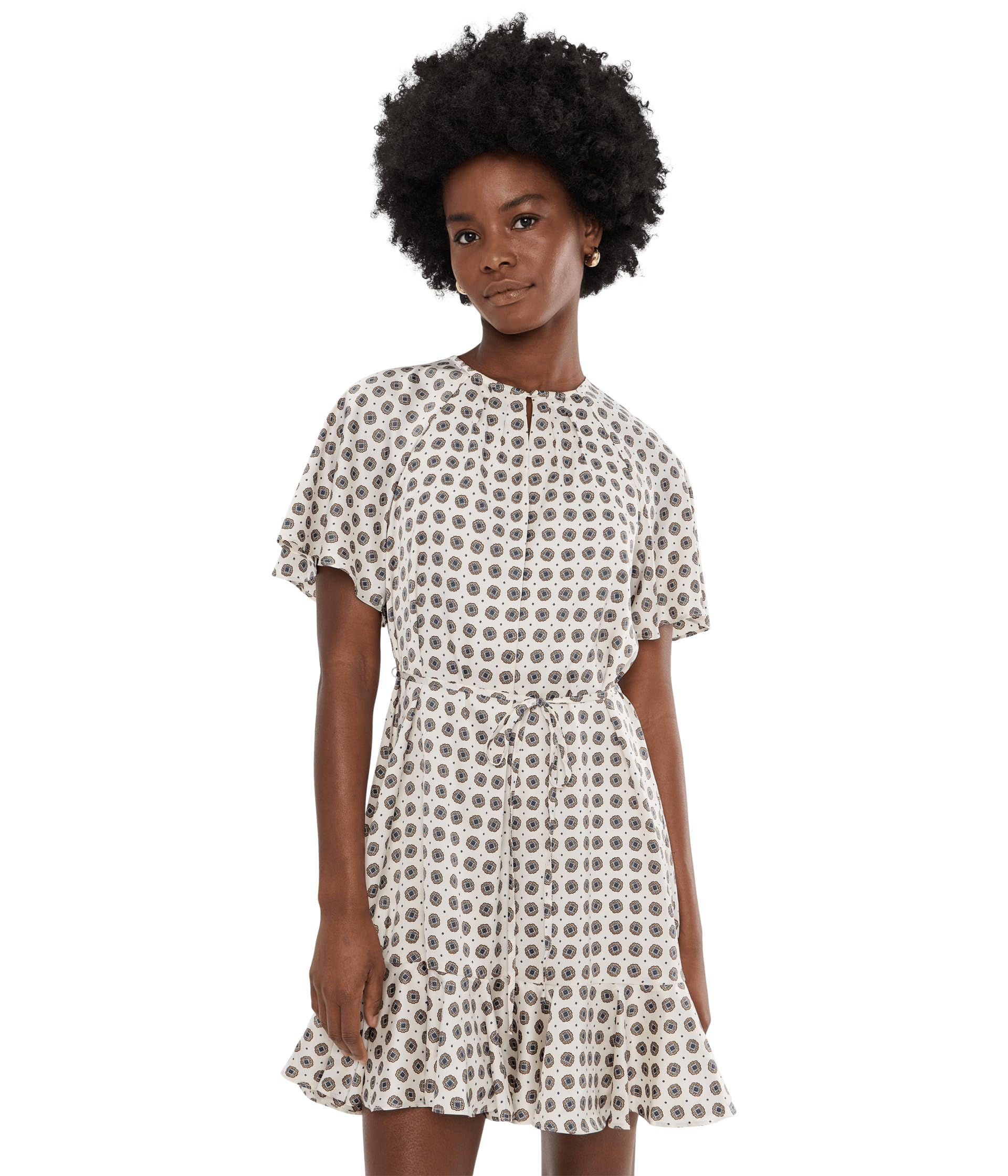 Center Front Keyhole Raglan Skater Dress