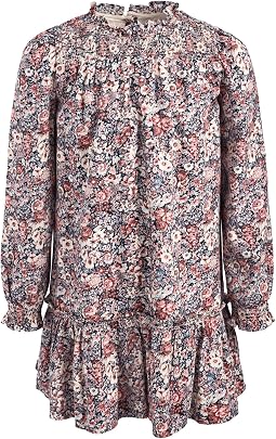 Ruffle Front Floral Dress (Toddler/Little Kid/Big Kid)