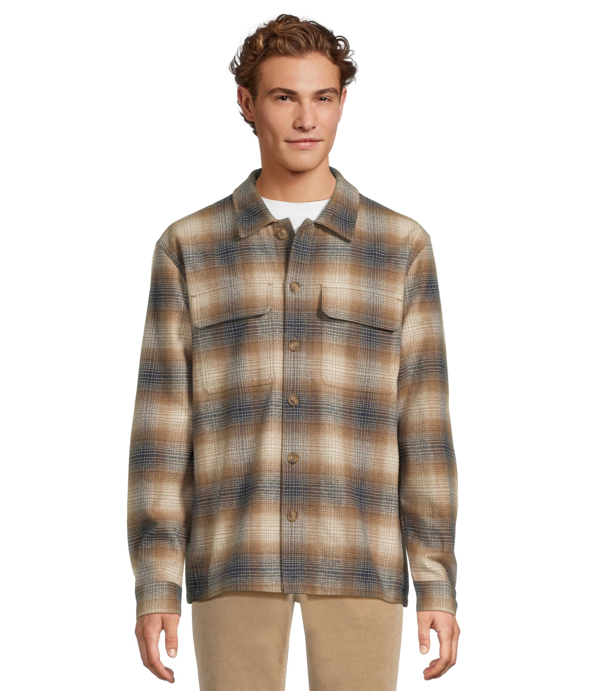 Flap Pocket Plaid Overshirt