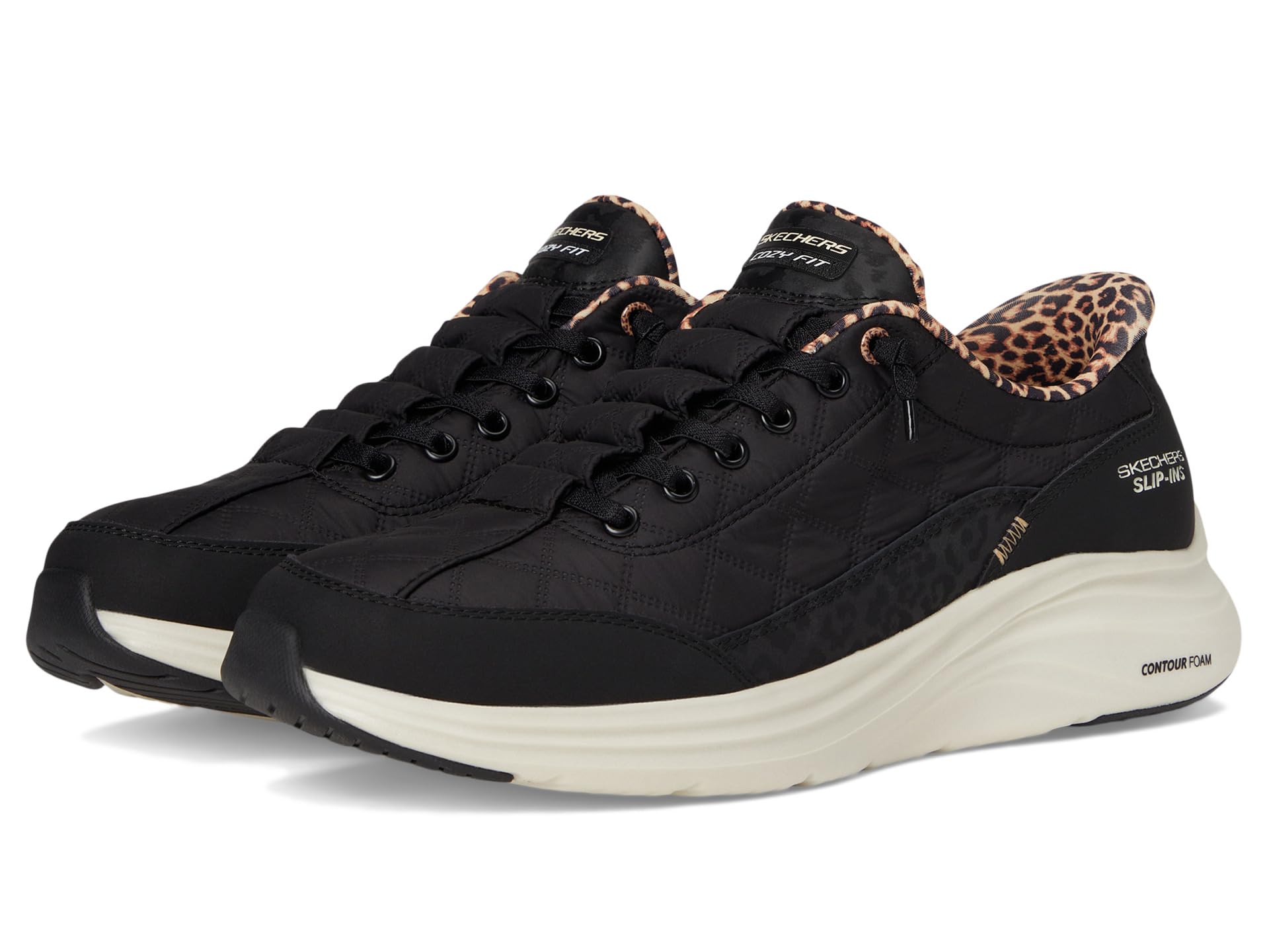 Кеды SKECHERS Contour Foam Cozy Fit Hands Free Slip-Ins Leopard Dream